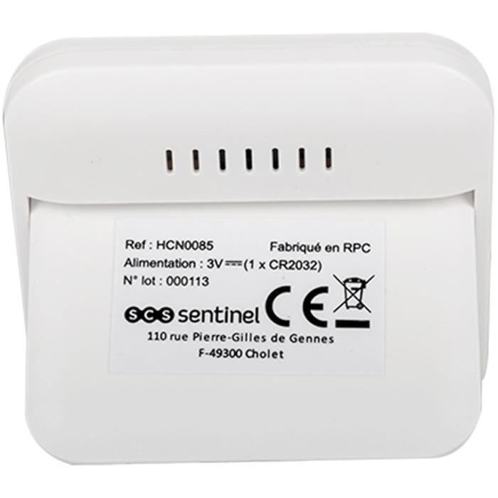 Thermometre-hygrometre - SCS SENTINEL - ThermoHygro - Intérieur - Affichage heure, alarme, hygrométrie, température