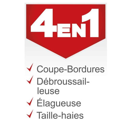 Débroussailleuse thermique 4 en 1 SCHEPPACH OMF52-4P (débrousailleuse, élagueuse, taille-haies, coupe-bordures)