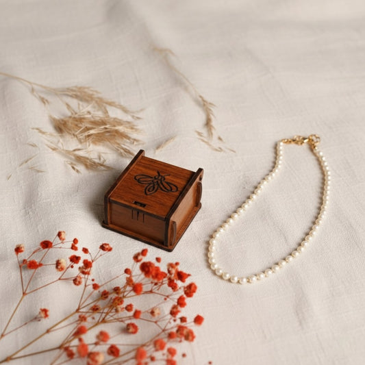 Collier Classique Perles Synthétiques  Plaqué Or  Ajustable