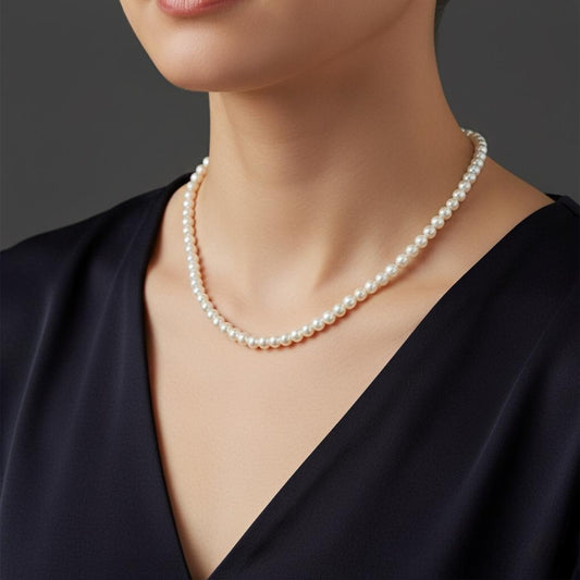 Collier Classique Perles Synthétiques  Plaqué Or  Ajustable